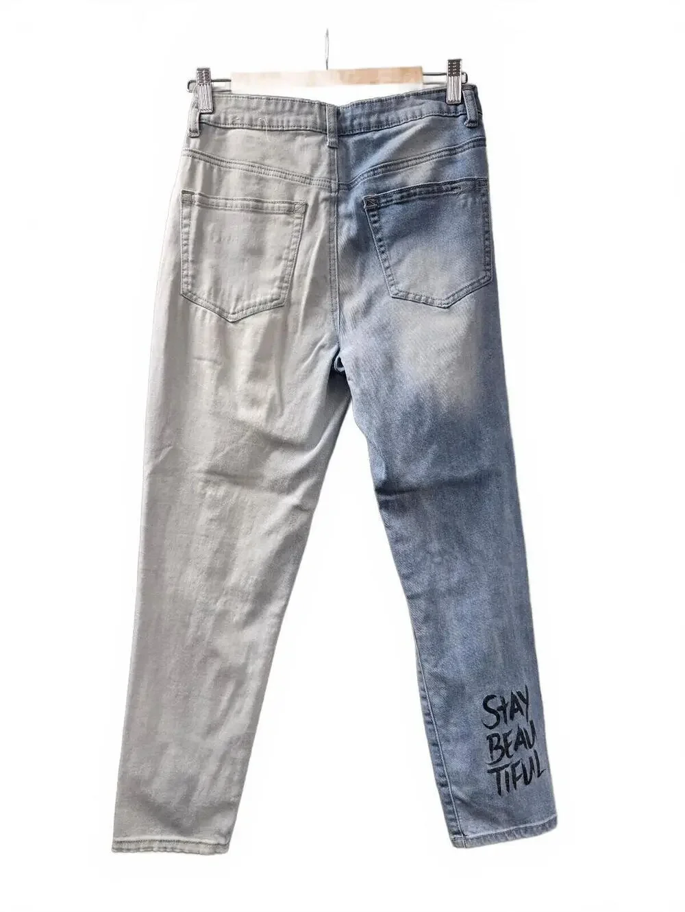 Gemma Rae Two-Tone Distressed Denim Jeans Size 7